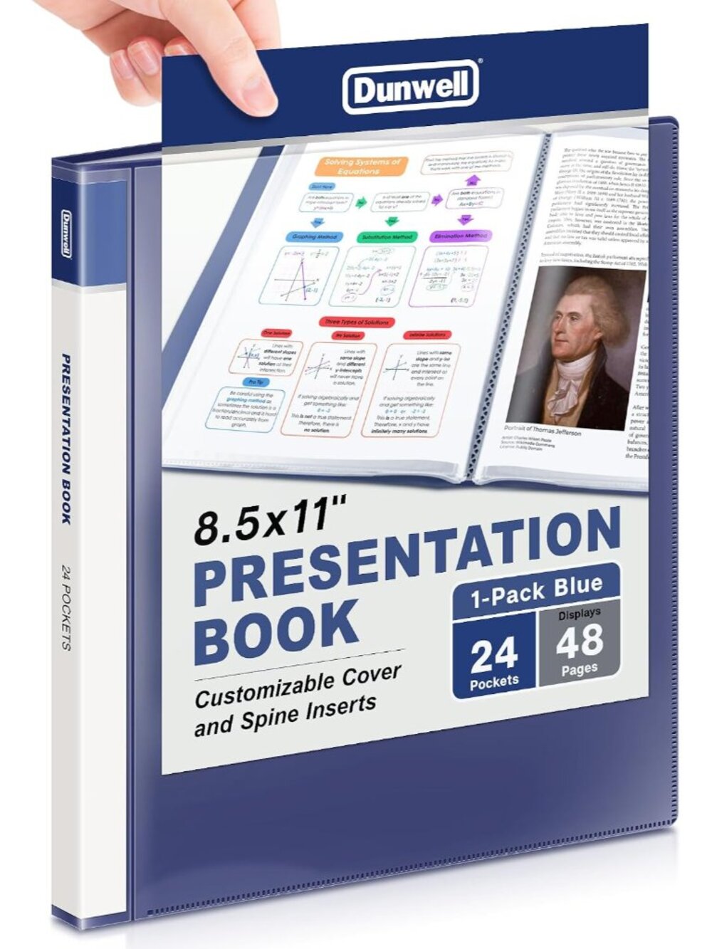 Presentation Binder 24-Pocket, Displays 48 Pages, 8.5x11 Portfolio Binder with P